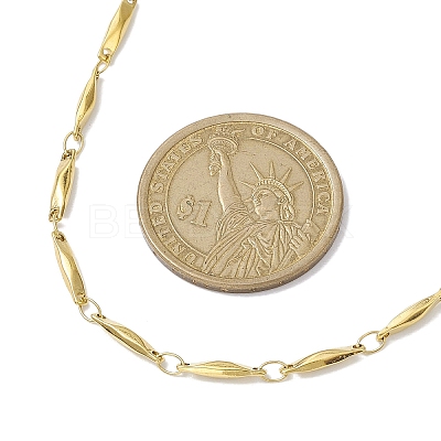 304 Stainless Steel Rectangle link Chain Necklaces NJEW-JN04746-02-1