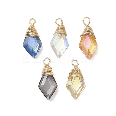 Copper Wired Glass Pendants PALLOY-JF02621-02-1