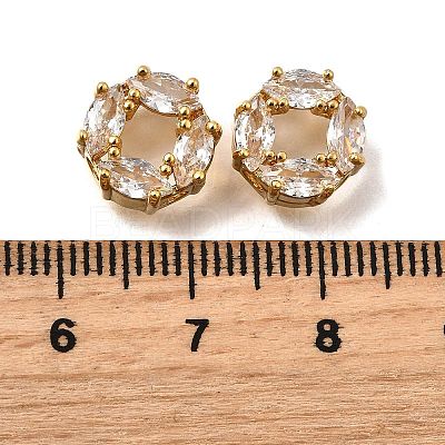 Brass Micro Pave Cubic Zirconia Beads KK-F913-02G-01-1
