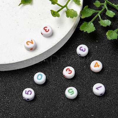 Opaque Acrylic Flat Round Beads SACR-Q100-M034-1