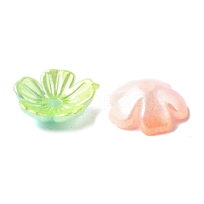Gradient Color Acrylic Bead Caps OACR-Z028-01-1