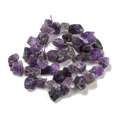 Raw Rough Natural Amethyst Beads Strands G-E576-26A-1