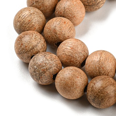 Natural Wood Beads Strands WOOD-F008-05-B-1