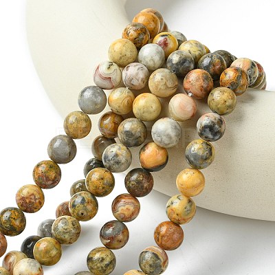 Natural Crazy Lace Agate Round Bead Strands G-M272-03-10mm-1
