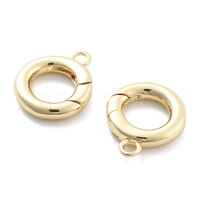 Rack Plating Brass Spring Gate Rings LS-KK-H449-58G-01-NR-1