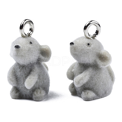 Flocky Resin Pendants RESI-N032-06-1
