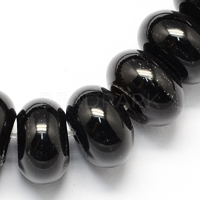 Dyed Natural Dyed & Heated Black Onyx Beads Strands G-S105-6mm-03-1