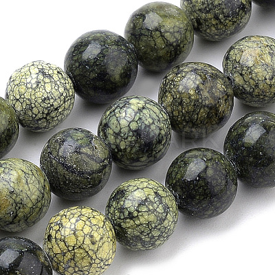 Natural Serpentine/Green Lace Stone Beads Strands G-S259-15-10mm-1