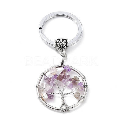 Natural Amethyst Keychain KEYC-E023-03H-1