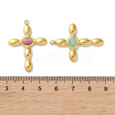 Natural Mixed Stone Pendants STAS-Z099-12G-1
