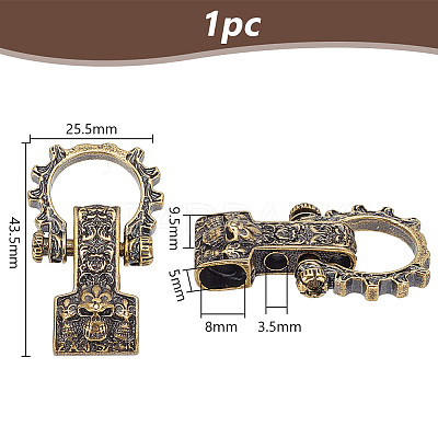 1Pc Tibetan Style Brass Shackle Clasps KK-NB0003-68-1