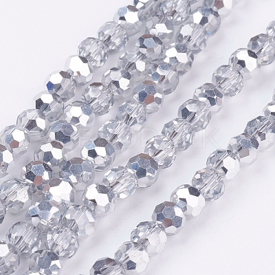 1 Strand Electroplate Glass Beads Strands X-EGLA-J042-6mm-H02-1