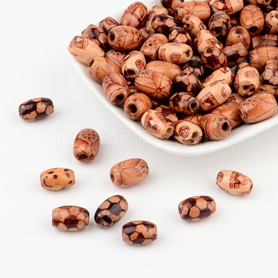 Printed Natural Wood Beads X-WOOD-R247-M-1