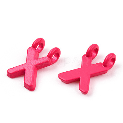 Rack Plating Spray Painted Alloy 2-Loop Link Pendants PALLOY-N176-01X-1