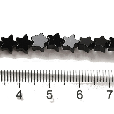 Natural Black Onyx(Dyed & Heated) Beads Strands G-G085-B44-02-1
