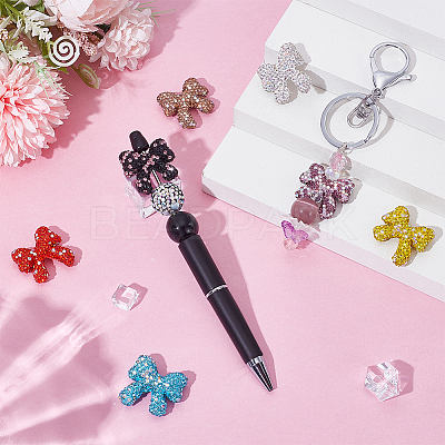 7Pcs 7 Colors Polymer Clay with Rhinestone Beads CLAY-GA0001-05-1
