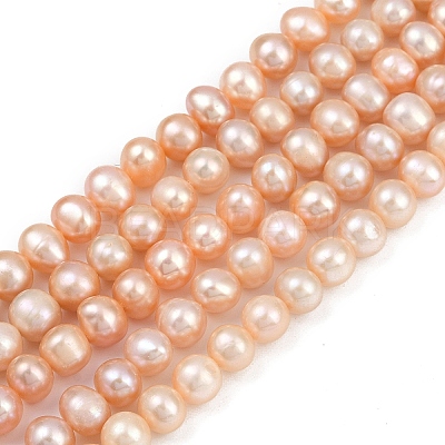 Natural Cultured Freshwater Pearl Beads Strands PEAR-I007-07X-03B-1