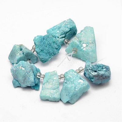 Electroplated Natural Agate Bead Strands G-G893-02-1