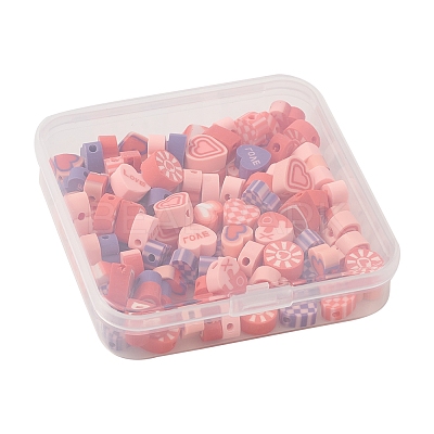 100Pcs 5 Style Handmade Polymer Clay Beads CLAY-FS0001-34-1