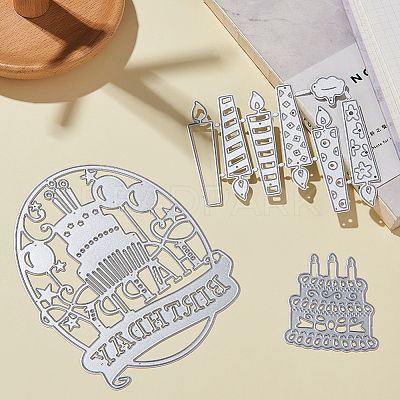 Birthday Candle & Cake Frame Metal Cutting Dies Stencils DIY-GF0001-17-1