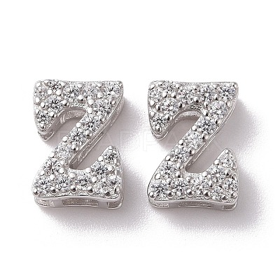 925 Sterling Silver Micro Pave Cubic Zirconia Beads STER-Z005-15P-Z-1