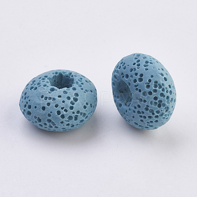 Natural Dyed Lava Rock European Beads G-E477-A07-1