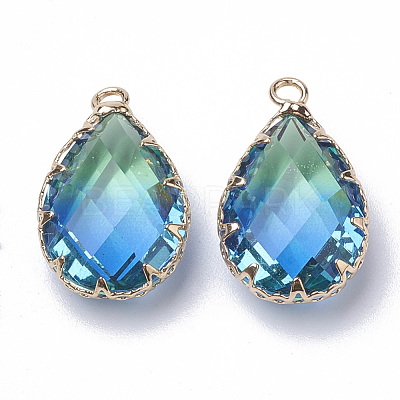 K9 Glass Imitation Tourmaline Pendants GLAA-Q069-02C-1
