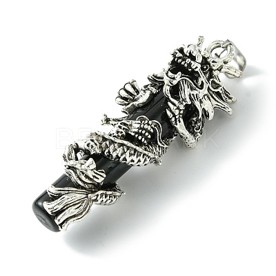 Tibetan Style Alloy & Glass Big Pendants FIND-B041-02AS-01-1