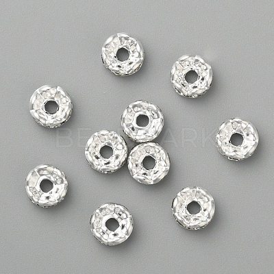 Brass Crystal Rhinestone Spacer Beads X-RB-A006-6MM-S-1