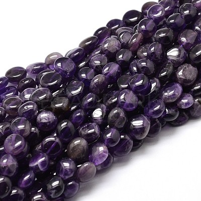 Nuggets Natural Amethyst Beads Strands G-J336-12-1