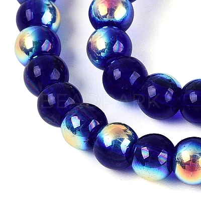 Electroplate Transparent Glass Beads Strands EGLA-Q132-4MM-A15-1