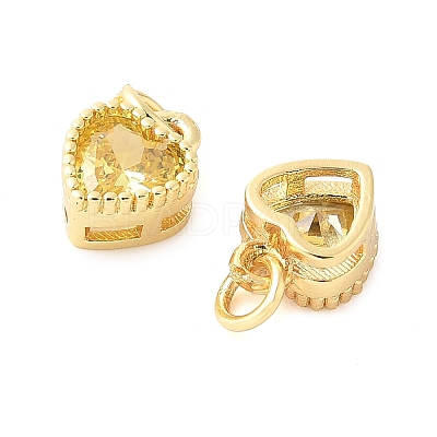 Real 18K Gold Plated Brass Inlaid Cubic Zirconia Charms ZIRC-L100-074G-02-1