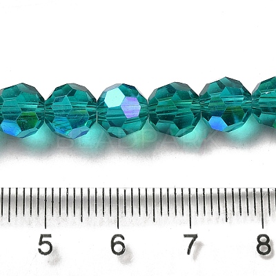 Electroplate Transparent Glass Beads Strands X-EGLA-A035-T8mm-L12-1