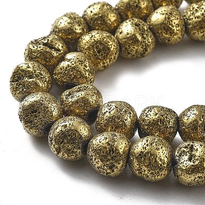 Electroplated Natural Lava Rock Beads Strands G-A251-D01-01D-1