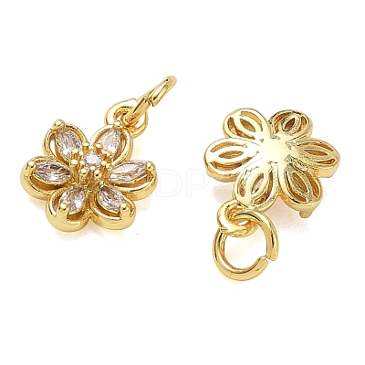Brass Micro Pave Clear Cubic Zirconia Charms CU-CBA6E4E-05G-1