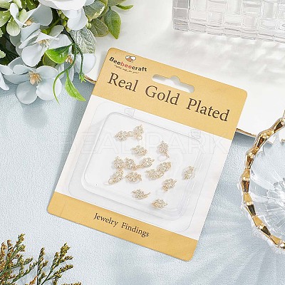18Pcs Brass Micro Pave Cubic Zirconia Charms ZIRC-BBC0003-42-1