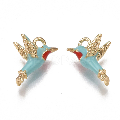Brass Enamel Charms KK-T038-439G-1