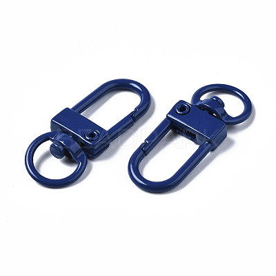 Spray Painted Eco-Friendly Alloy Swivel Snap Hooks Clasps PALLOY-T080-02B-NR-1