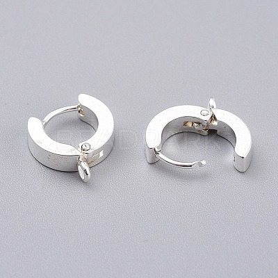 304 Stainless Steel Huggie Hoop Earrings Findings STAS-I167-01C-S-1