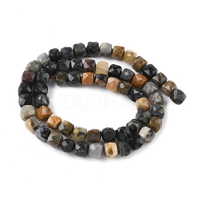 Natural Petrified Wood Beads Strands G-H078-C51-6mm-1