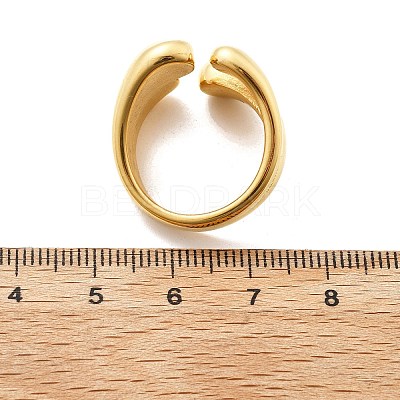 304 Stainless Steel Teardrop Cuff Rings RJEW-Q012-04G-1