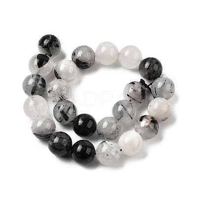 Natural Black Rutilated Quartz Beads Strands G-D295-8mm-1