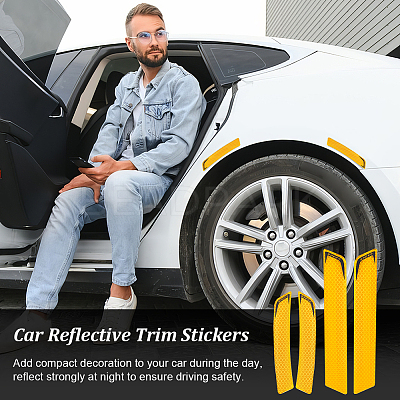 4 Sets 2 Styles Waterproof Epoxy Resin Reflective film Car Stickers FIND-GA0003-47B-1
