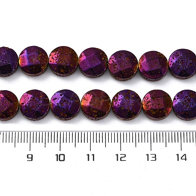 Electroplated Natural Lava Rock Beads Strands G-A256-F01-01A-1