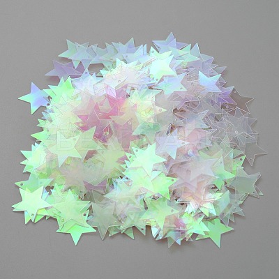 Rainbow Iridescent PVC Paillette/Sequins Pendants KY-WH0046-100F-1
