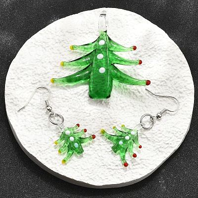 Christmas Handmade Lampwork Jewelry Sets SJEW-G076-01P-1