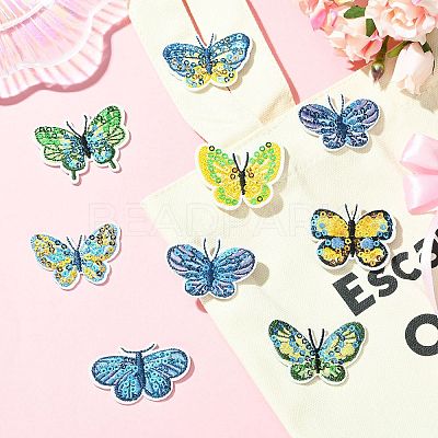 16Pcs 8 Styles Polyester Iron on Clothing Patches PATC-CJ0001-05-1