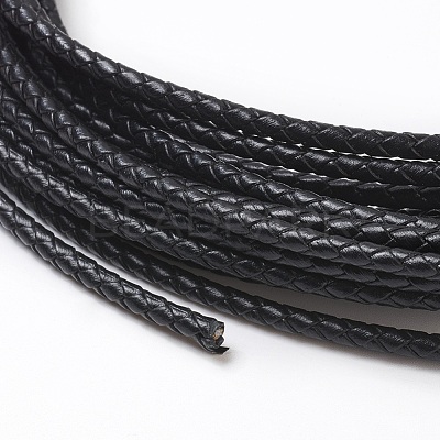 Braided Leather Cord with Core WL-F009-B02-4mm-1