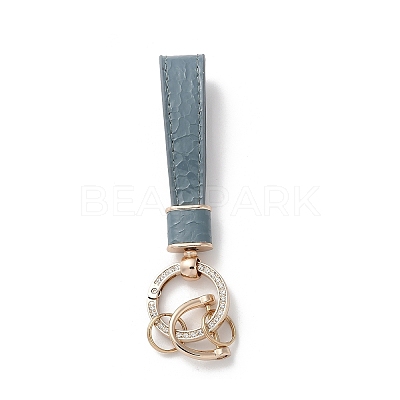 Microfiber & Zinc Alloy & Crystal Rhinestone Keychain LS-KEYC-G062-01A-1