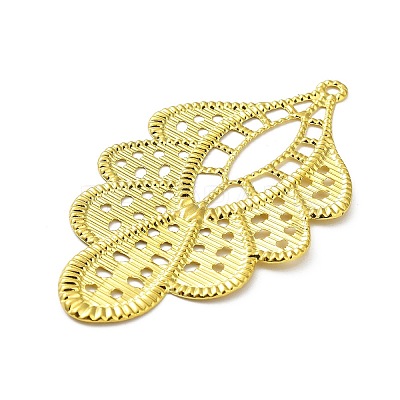 Rack Plating Iron Filigree Big Pendants X-IFIN-Q134-02G-1